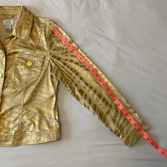 Just B  Gold Animal‎ Print Jacket Sz L - Picture 6 of 9